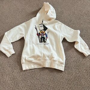 Polo Bear Graphic Hoodie in Cream